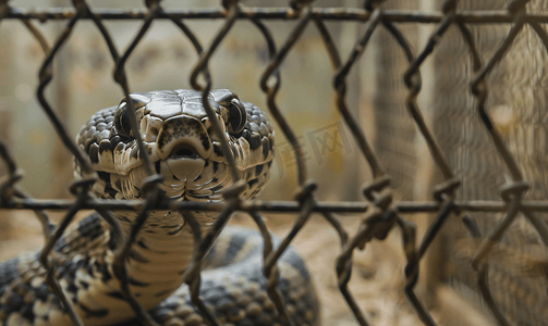 动物园笼子里的鼠蛇