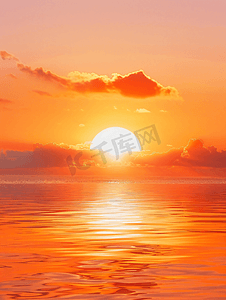 太阳花蛋挞摄影照片_橙色的初升太阳