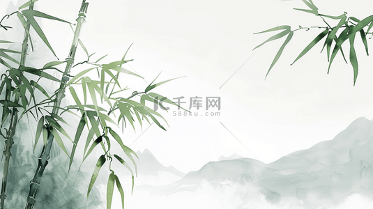国风端午节水墨竹子竹叶背景