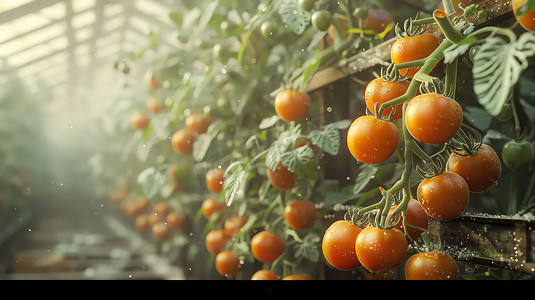 大棚西红柿蔬菜种植摄影照片