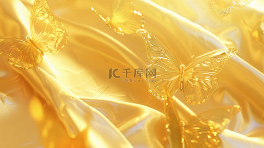 金色素材背景背景图片_金色蝴蝶辉煌合成创意素材背景