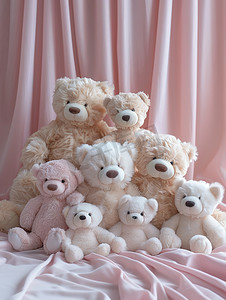 柔软毛绒的小熊粉色房间图片