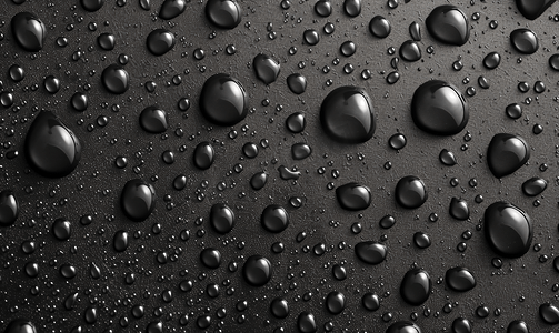 自然水滴摄影照片_金属表面的抽象水滴
