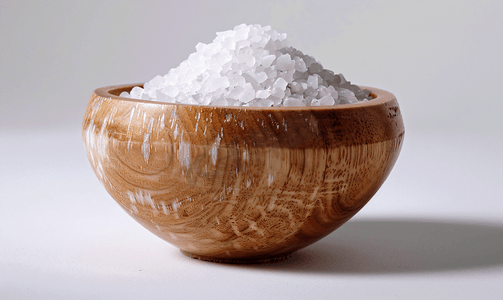 矿物盐摄影照片_陶瓷盐窖装有颗粒岩盐