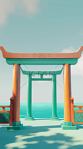 国潮国风传统节日端午节楼门背景图片