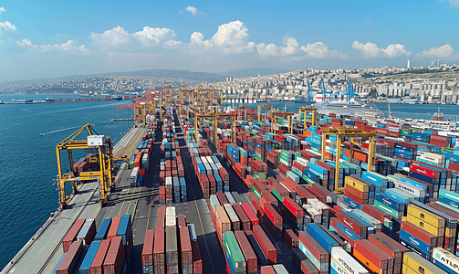 等待加载gif摄影照片_伊斯坦布尔海运和集装箱港口