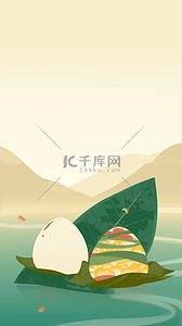 粽子素材背景图片_扁平风传统节日国风端午节粽子素材