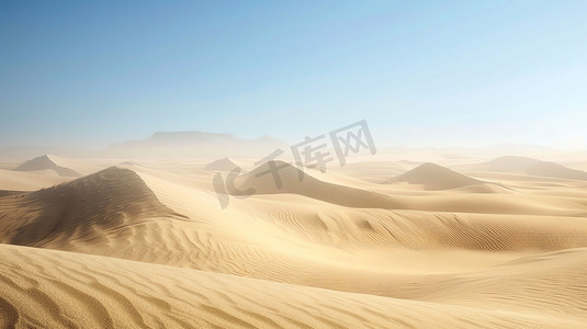 沙漠干旱风沙连绵摄影照片