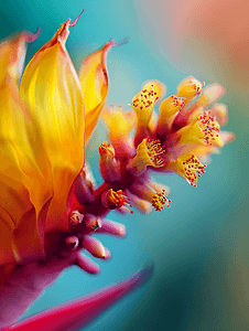 塞舌尔岛上色彩缤纷的花朵微距照片