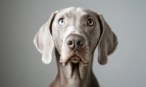 威玛猎犬狗肖像特写