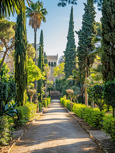 巴塞罗那对角线大道和佩德拉尔贝斯皇宫花园