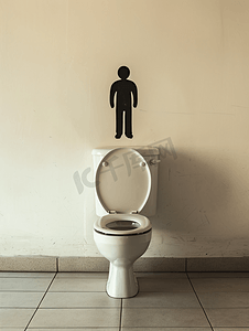 卫生间门摄影照片_厕所前的男性标志