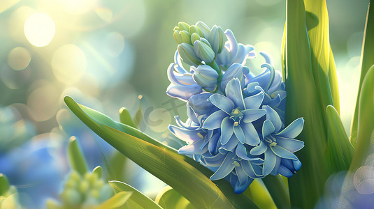 蓝色花朵美丽小巧摄影照片