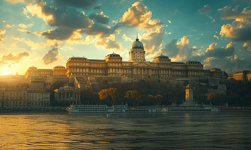 巴达茶树王摄影照片_布达城堡布达佩斯匈牙利