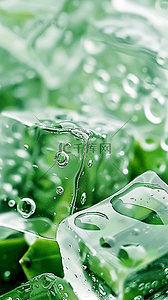 清凉夏日背景图片_夏日3D绿色清新透明冰块手机壁纸背景素材