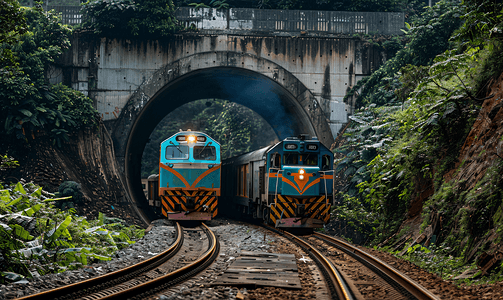 火车穿过隧道