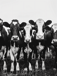 农业产业牛群黑白奶牛