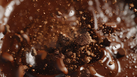 巧克力可可粉溶解甜品摄影照片