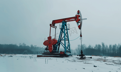 高加索地区摄影照片_抽油机在高加索地区开采石油