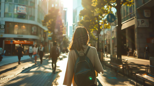 卡通古风人物摄影照片_人物美女道路阳光摄影照片