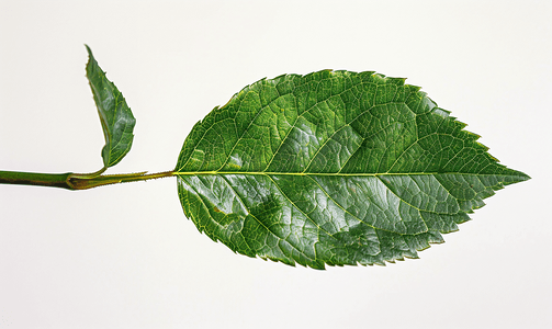 花园玫瑰植物分离的天然叶子