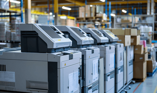 工厂库存有新组装的复印机