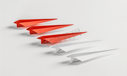 可以摄影照片_一组纸飞机红色一个是第一名可以使用领导