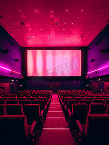 紫色招聘摄影照片_粉红色和紫色照明电影院的屏幕
