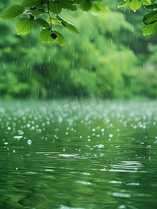 下雨天雨水水滴特写高清图片