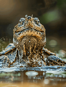大鳄龟浮出水面