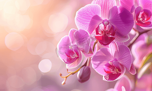 黑色背景浪漫摄影照片_自然背景中的紫色兰花