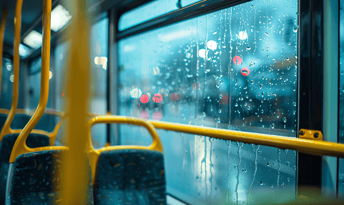 装修中摄影照片_公交车上的玻璃运输中的灰尘玻璃