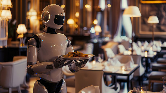 高端机器人服务员餐厅照片