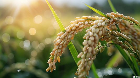 稻穗粮食麦粒阳光摄影照片