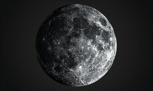 黑色月球摄影照片_满月的月相