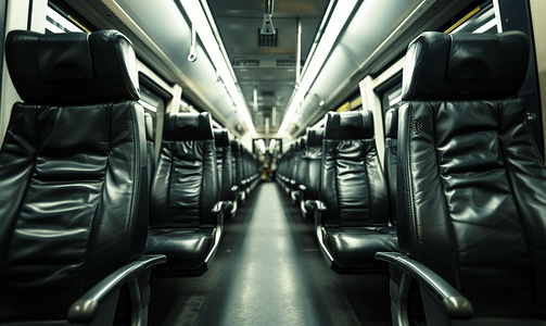 火车和汽车摄影照片_真皮座椅和火车内饰