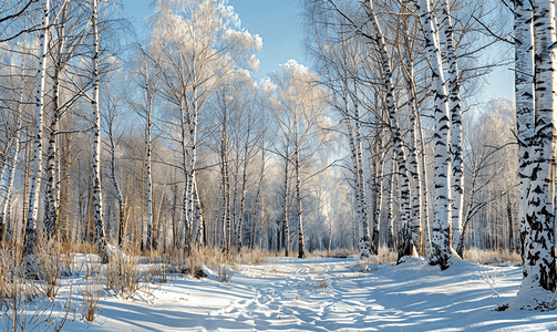 白桦林里的雪融化