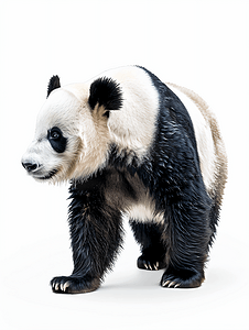 大熊猫漫步的美丽侧影