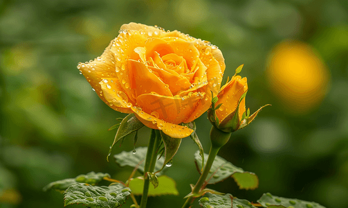大户稀有摄影照片_栽培花园品种金翅的稀有玫瑰花
