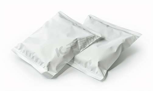 空白白色包装纸袋孤立在白色背景与剪切路径