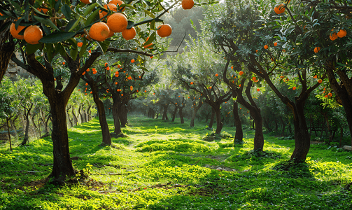 西西里花园里的橘子树