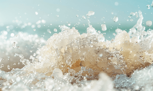 水晶灯剪影摄影照片_死海泡沫中的天然盐块