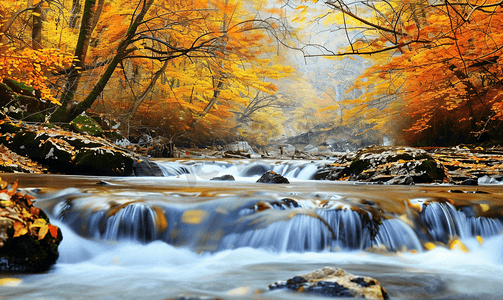 秋天的溪流和河流
