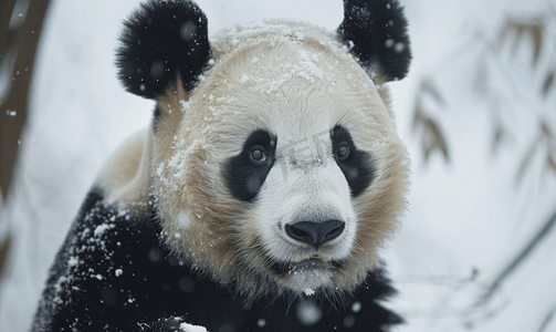 可爱卡通小熊矢量摄影照片_美丽大熊猫的惊人面孔