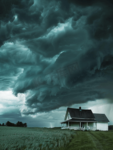 气象登录页摄影照片_房子上空的乌云