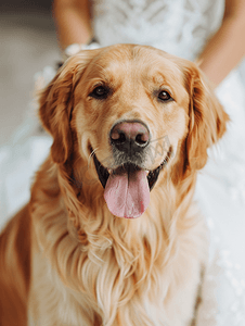 婚礼上的金毛猎犬