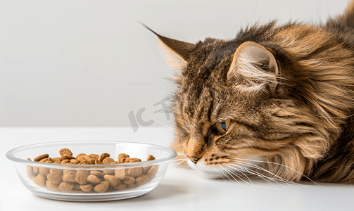 干猫粮和空碗