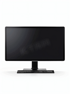 计算机黑色宽屏显示器正面图