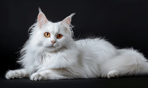 土耳其安哥拉猫肖像
