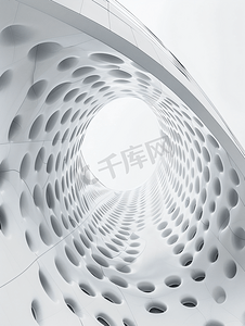 抽象几何纹理摄影照片_球体抽象建筑背景白色圆形建筑